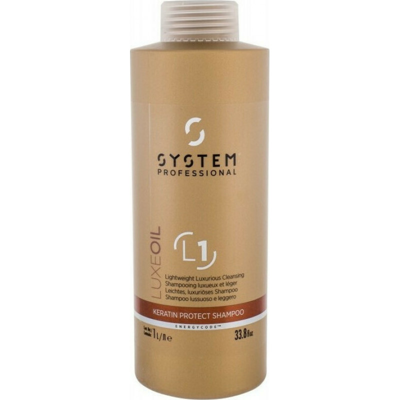 System Professional Fibra LuxeOil Keratin Protect Shampoo 1000ml (L1)