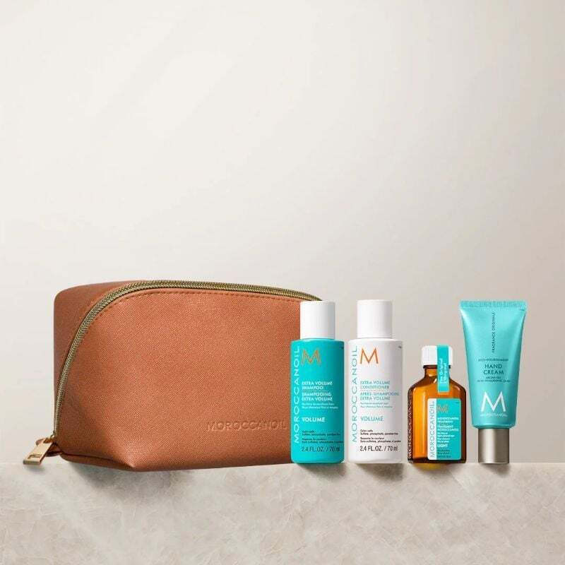 Moroccanoil Volume Discovery Set Travel Kit (Shampoo 70ml, Conditioner 70ml, Treatment Light 25ml, Hand Cream 40ml)