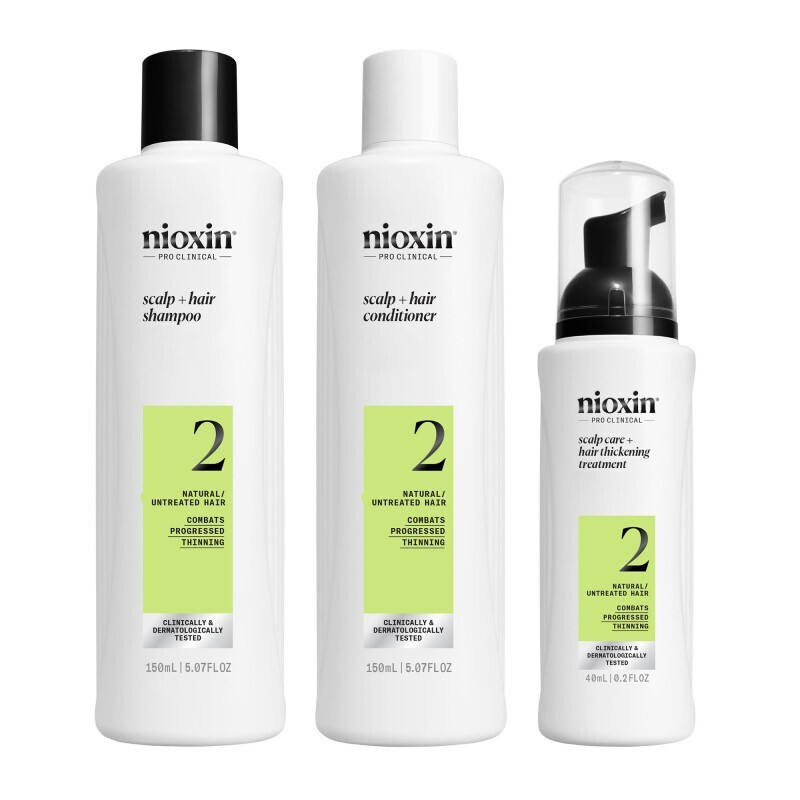 Nioxin System 2 Trial Kit Natural Hair Progressed Thinning (Σαμπουάν 150ml, Γαλάκτωμα 150ml, Θεραπεία 40ml)