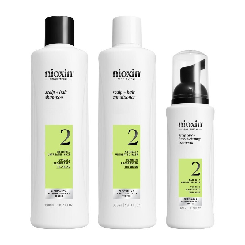 Nioxin System 2 Loyalty Kit Natural Hair, Progressed Thinning (Σαμπουάν 300ml, Γαλάκτωμα 300ml, Θεραπεία 100ml)