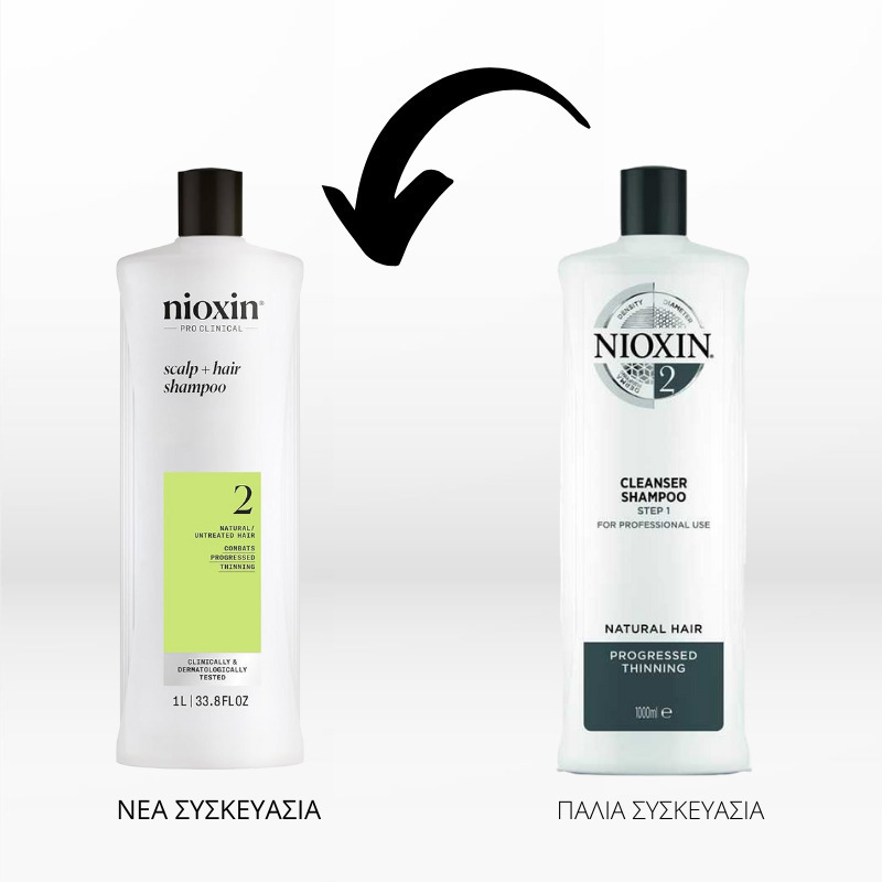 Nioxin System 2 Cleanser Σαμπουάν για Φυσικά Μαλλιά 1000ml