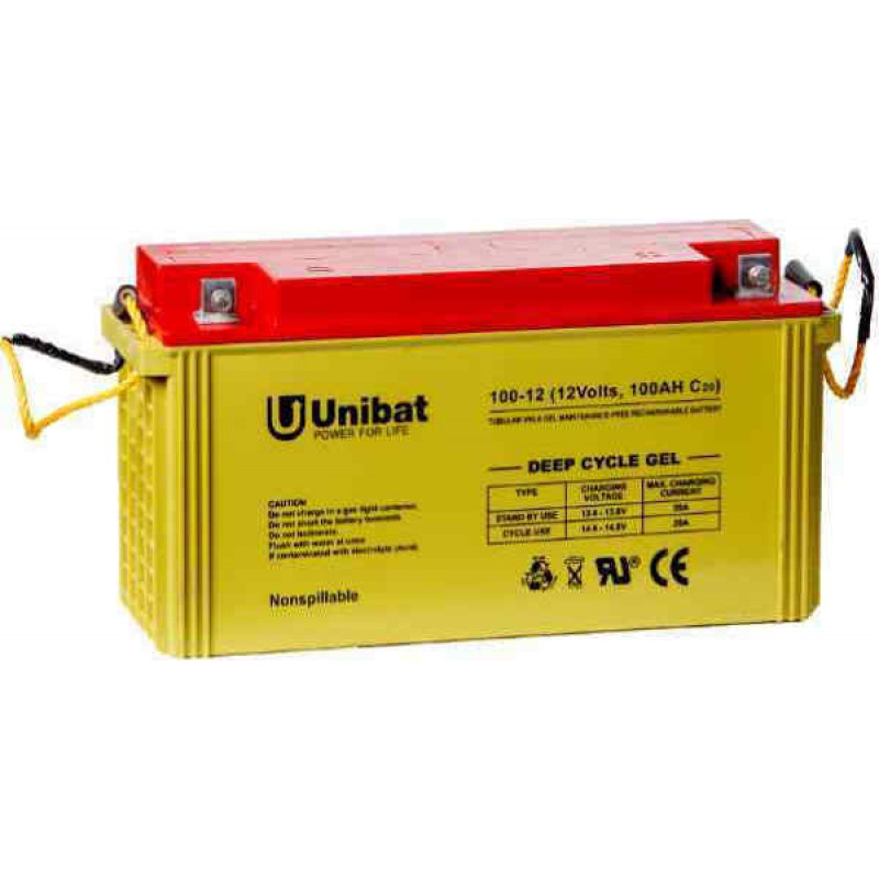 Unibat Μπαταρία Φωτοβολταϊκών GEL Κλειστού Τύπου Βαθειάς Εκφόρτισης 12V 100Ah C100