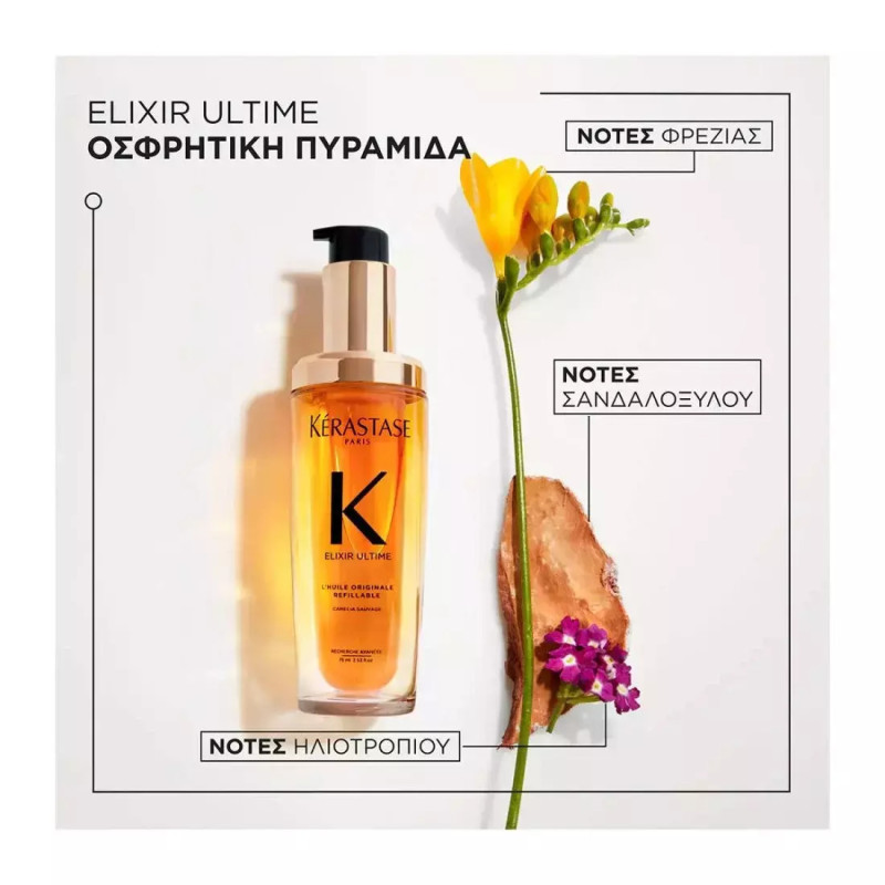 Kérastase Elixir Ultime L'huile Originale Λάδι Μαλλιών για Ενδυνάμωση κατά της Ψαλίδας 75ml