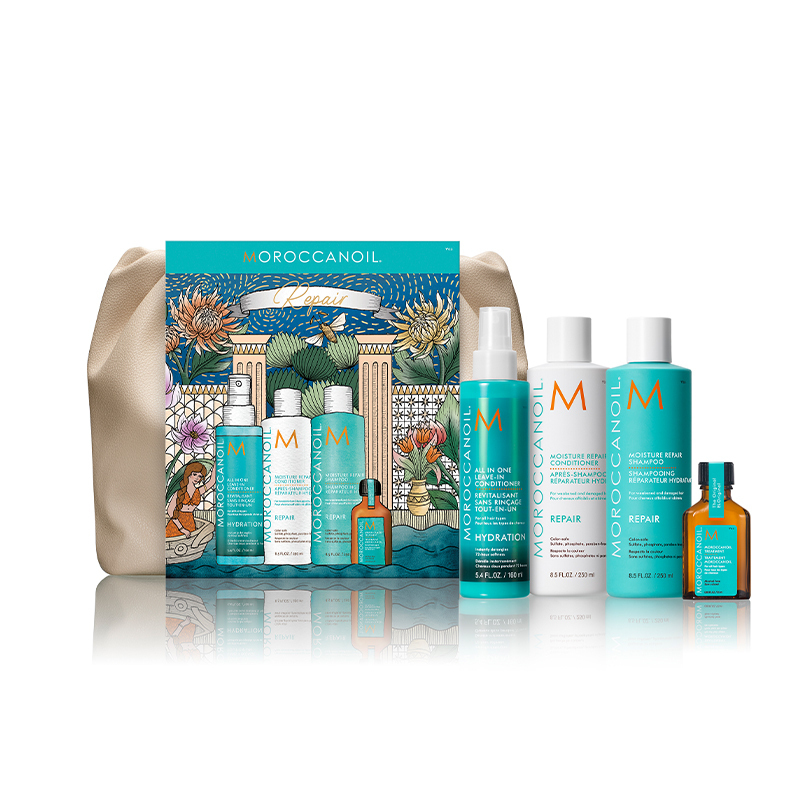 Moroccanoil Repair Box (Shampoo 250ml, Conditioner 250ml, Treatment 25ml, All-In-One Leave-In Conditioner 160ml)