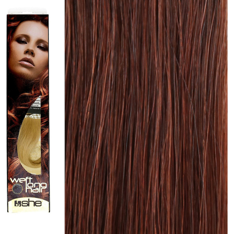 SHE by Socap Hair Extensions Τρέσα 100% Φυσική Τρίχα WLH8501L Weft Long Hair Χάλκινο No. 33