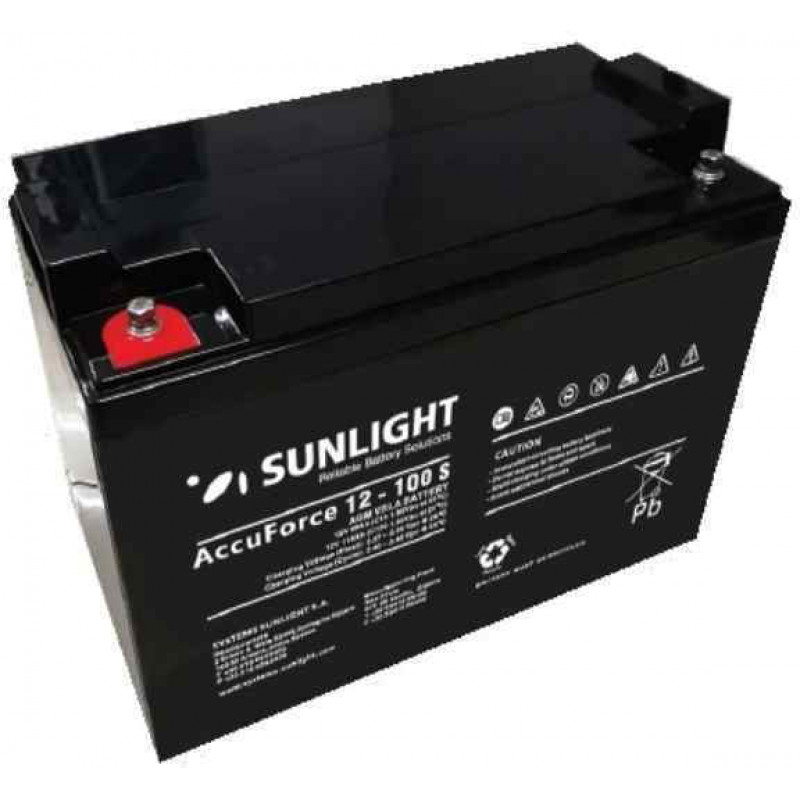 SunLight AccuForce 12 - 115 S Μπαταρία Φωτοβολταϊκών AGM Κλειστού Τύπου Βαθειάς Εκφόρτισης 12V 115Ah C100