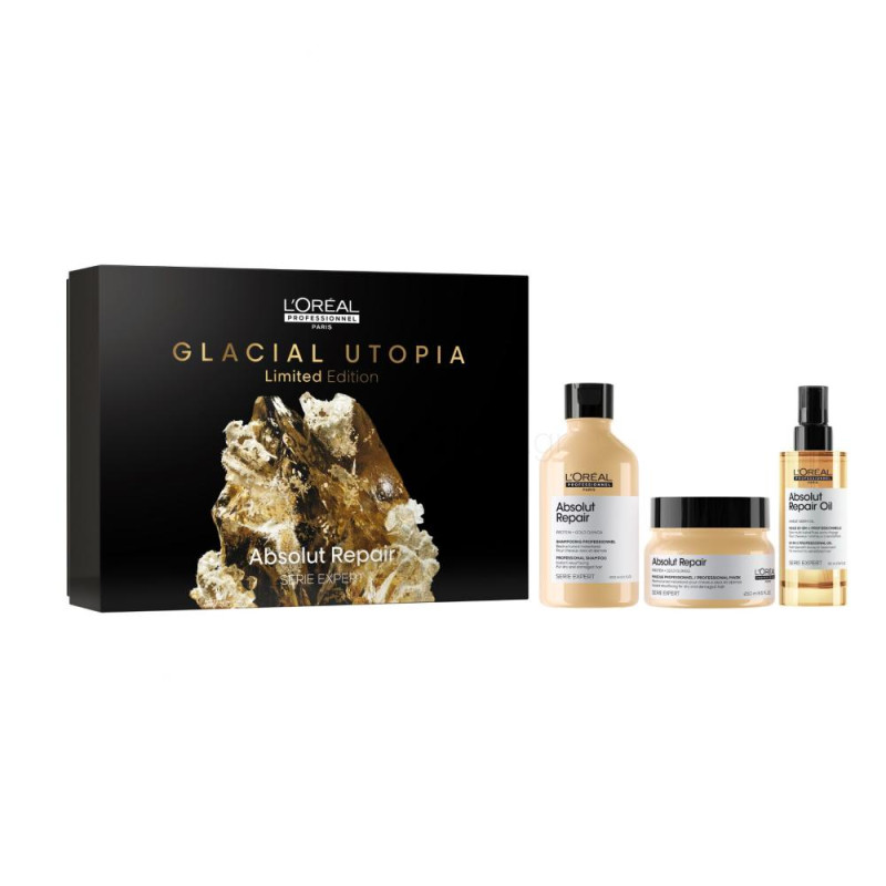 L’Oréal Professionnel Serie Expert - Glacial Utopia Absolut Repair Trio Gift Set XMAS 2024 (Shampoo 300ml, Mask 250ml & Oil 90ml)