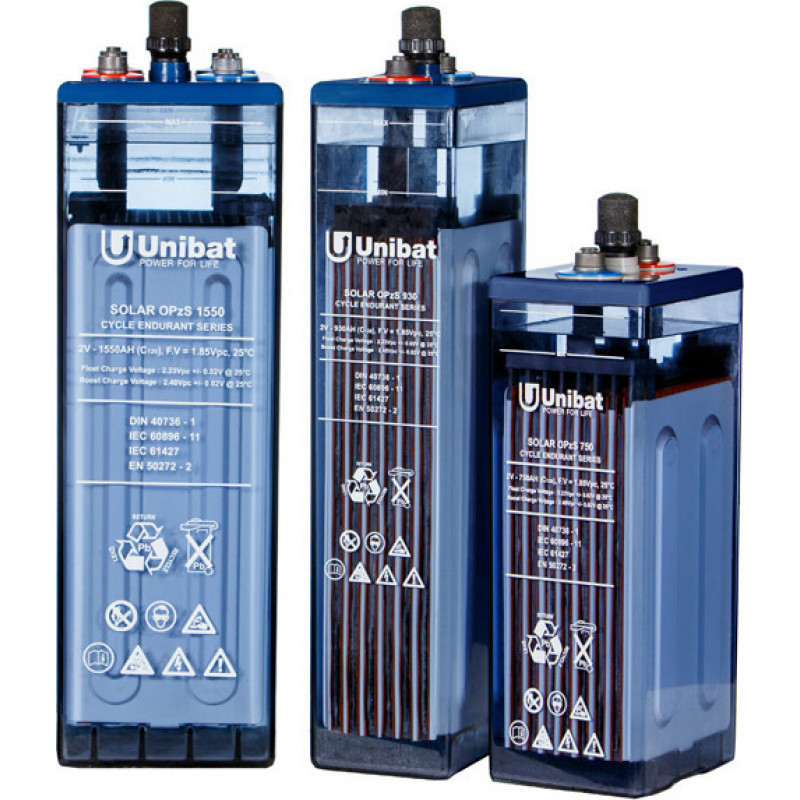 Unibat Solar Μπαταρία Φωτοβολταϊκών OPzS Ανοιχτού Τύπου Βαθειάς Εκφόρτισης 2V 1092Ah C100