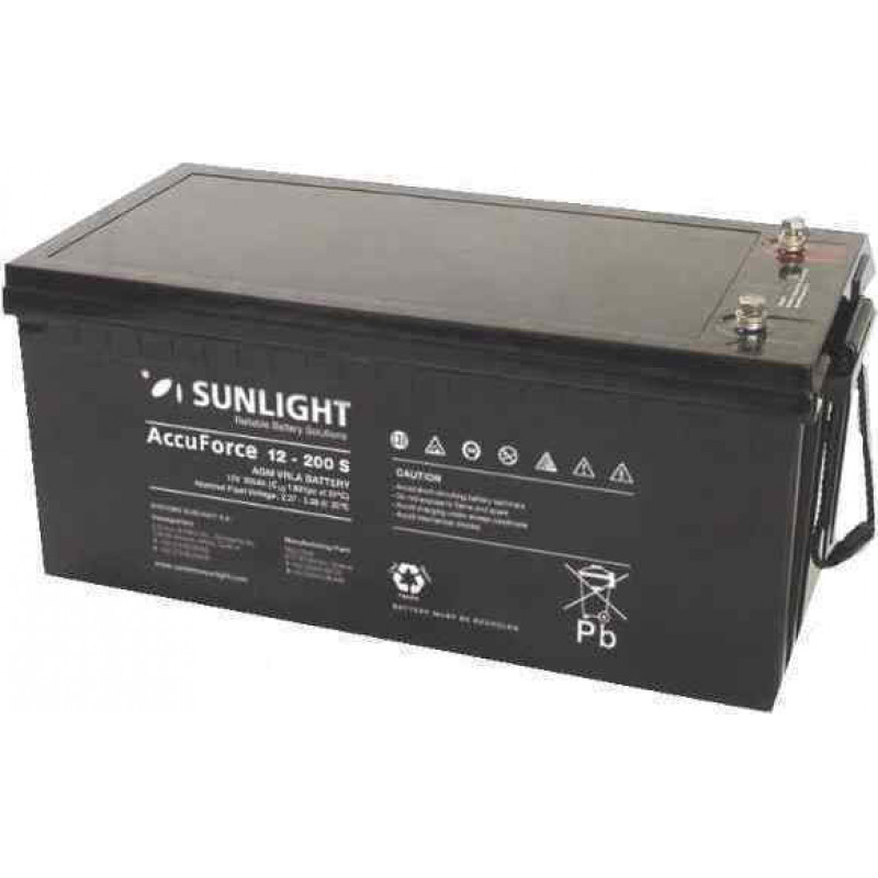 SunLight AccuForce 12 - 230 S Μπαταρία Φωτοβολταϊκών AGM Κλειστού Τύπου Βαθειάς Εκφόρτισης 12V 230Ah C100