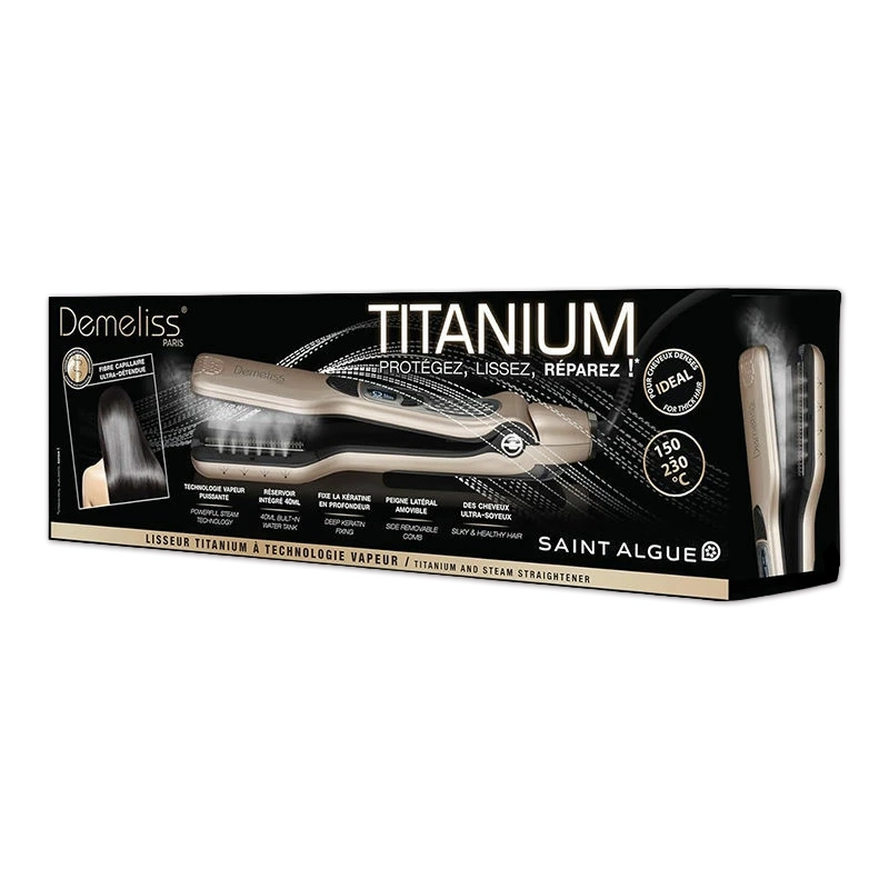 TITANIUM - Ψηφιακή Πρέσα Μαλλιών Με Ατμό & Πλάκες Τιτανίου 230˚C