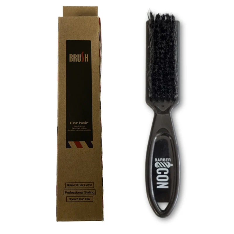 Barber Icon Βούρτσα Μαλλιών για Κούρεμα Μαύρη