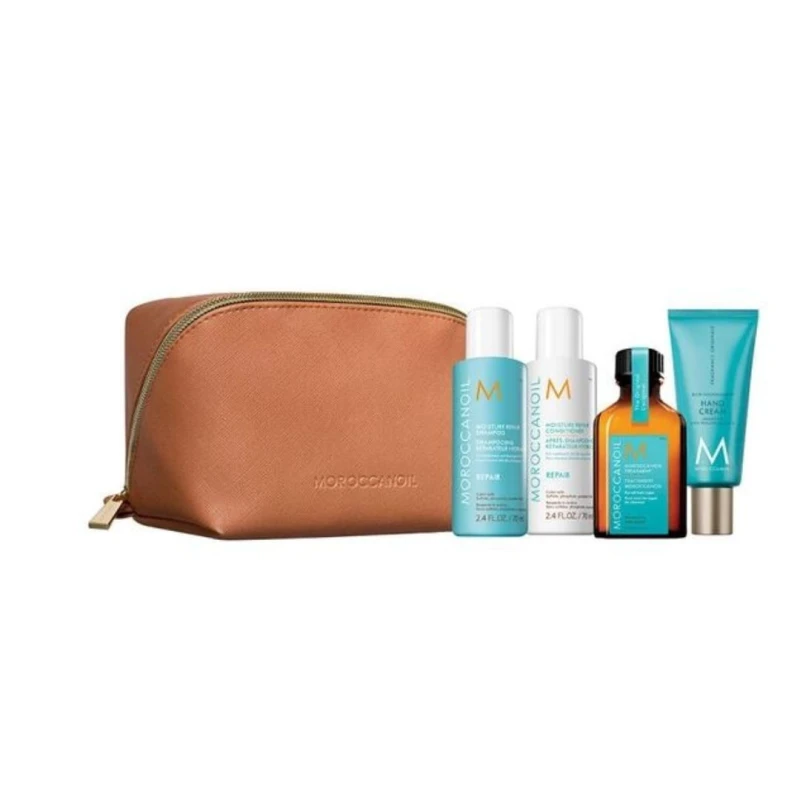 Moroccanoil Repair Travel Set (Shampoo 70ml, Conditioner 70ml, Hand Cream 40ml, Oil Treatment 25ml)