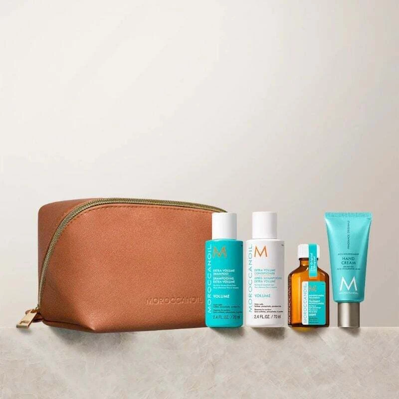 Moroccanoil Volume Discovery Set Travel Kit (Shampoo 70ml, Conditioner 70ml, Treatment Light 25ml, Hand Cream 40ml)