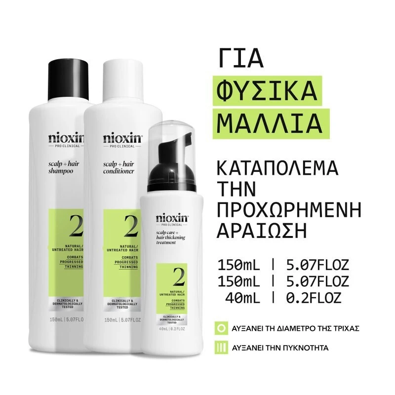 Nioxin System 2 Trial Kit Natural Hair Progressed Thinning (Σαμπουάν 150ml, Γαλάκτωμα 150ml, Θεραπεία 40ml) Nioxin System 2 Trial Kit Natural Hair Progressed Thinning (Σαμπουάν 150ml, Γαλάκτωμα 150ml, Θεραπεία 40ml)