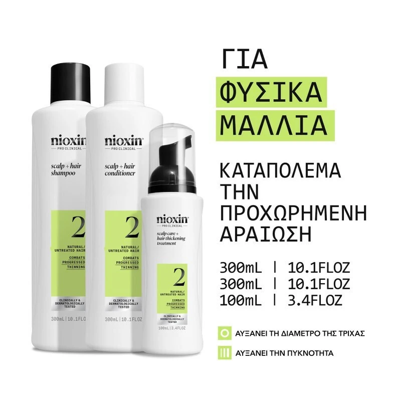 Nioxin System 2 Loyalty Kit Natural Hair, Progressed Thinning (Σαμπουάν 300ml, Γαλάκτωμα 300ml, Θεραπεία 100ml) Nioxin System 2 Loyalty Kit Natural Hair, Progressed Thinning (Σαμπουάν 300ml, Γαλάκτωμα 300ml, Θεραπεία 100ml)