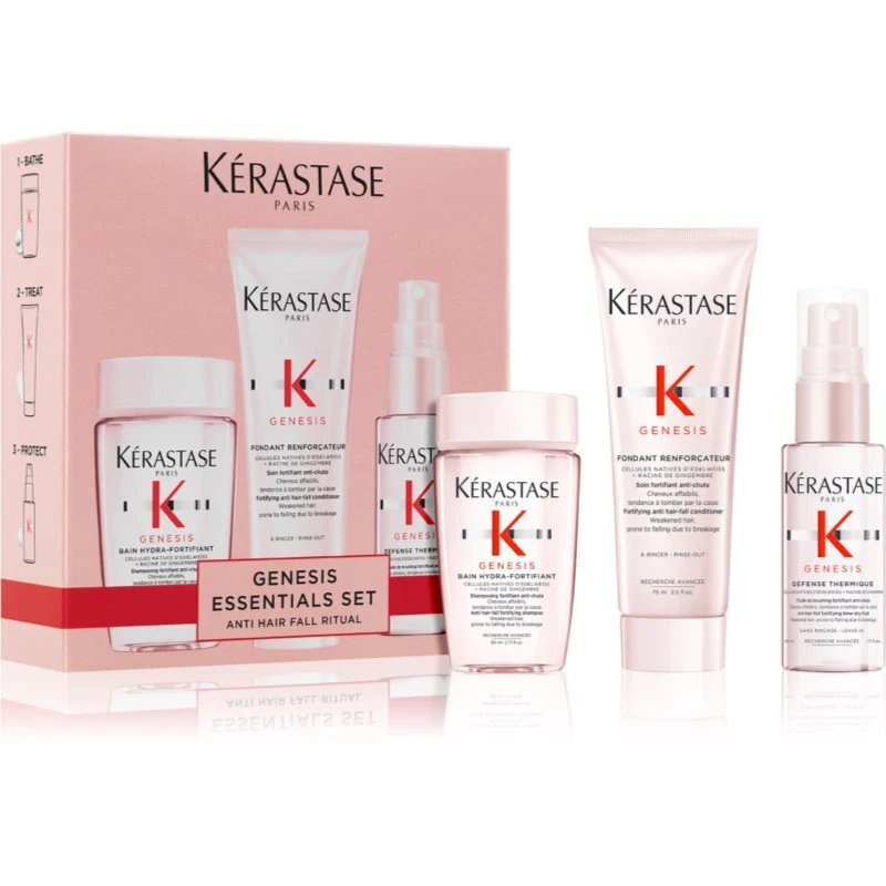 Kérastase Genesis Bain Hydra Fortifiant Σετ Περιποίησης Μαλλιών κατά της Τριχόπτωσης για Λεπτά Μαλλιά με Σαμπουάν, Conditioner και Θερμοπροστασία 3τμχ