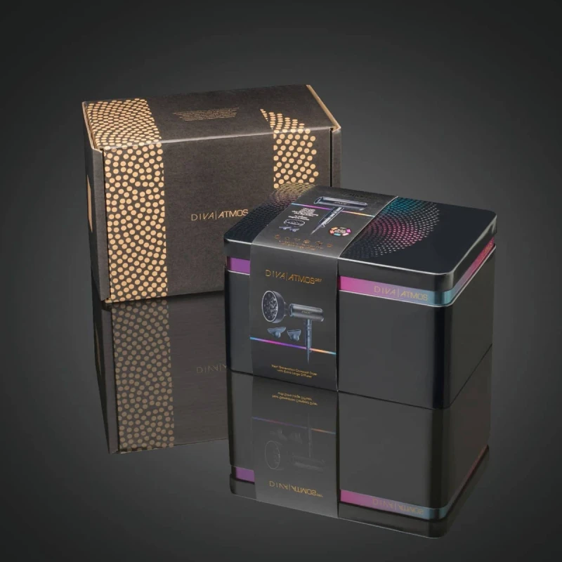 DIVA PRO ATMOS DRY ATM001 ECO Επαγγελματικό Πιστολάκι Μαλλιών με 2 Στενά Μαγνητικά Στόμια & Φυσούνα 2000 W