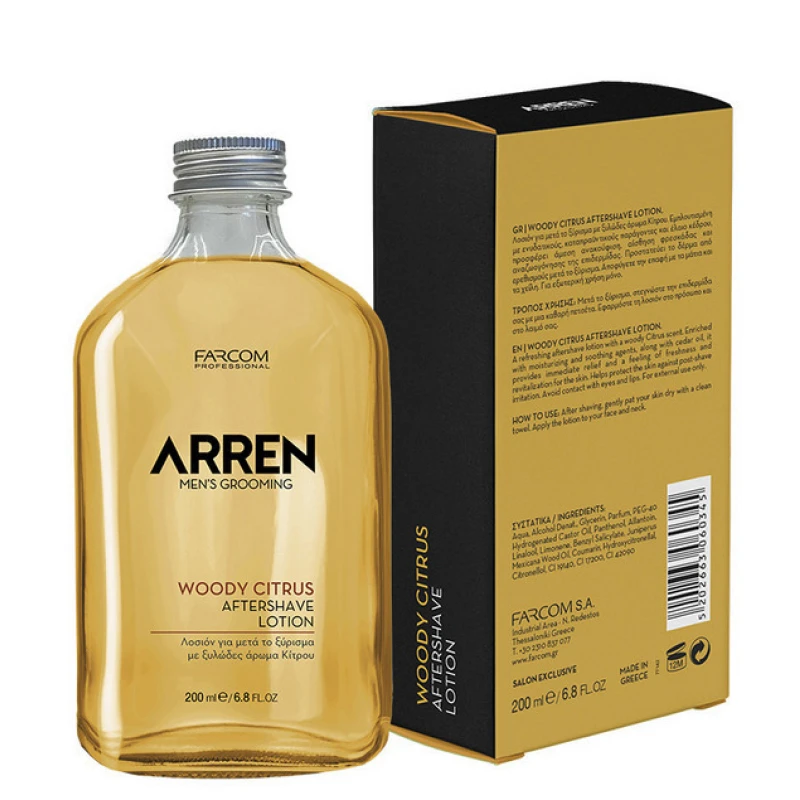 Farcom Professional Arren Men`S Grooming Woody Citrus Aftershave Lotion 200ml