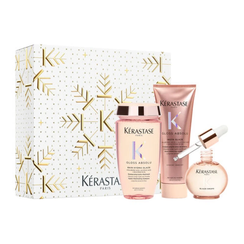GLOSS ABSOLU XMAS TRIO ΣΕΤ Bain Hydra-Glaze250ml, insta gaze 250ml , Glaze drops 45ml