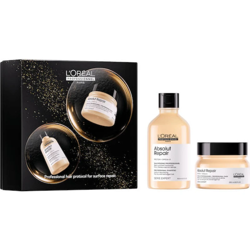 L'Oréal Professionnel   Absolut Repair Duo Σετ Θεραπείας Μαλλιών για Ταλαιπωρημένα Μαλλιά με Σαμπουάν & Μάσκα 2τμχ