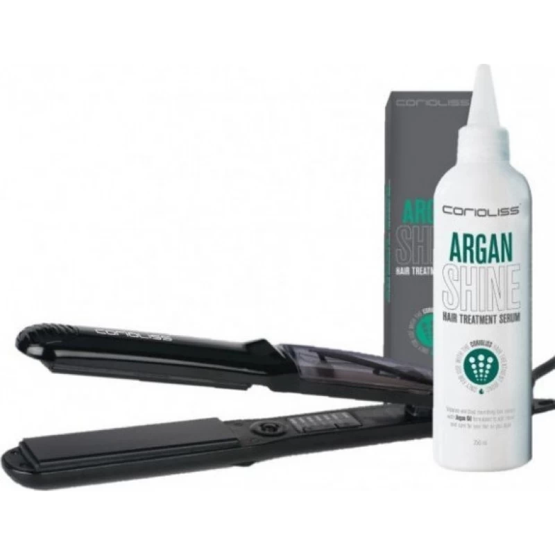 ΠΡΕΣA ΜΑΛΛΙΩΝ CORIOLISS C-STEAM BLACK & ARGAN SHINE 250ml