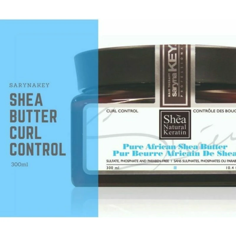 Saryna Key Curl Control Pure African Shea Butter Μάσκα Μαλλιών για Ενδυνάμωση με Κερατίνη 300ml