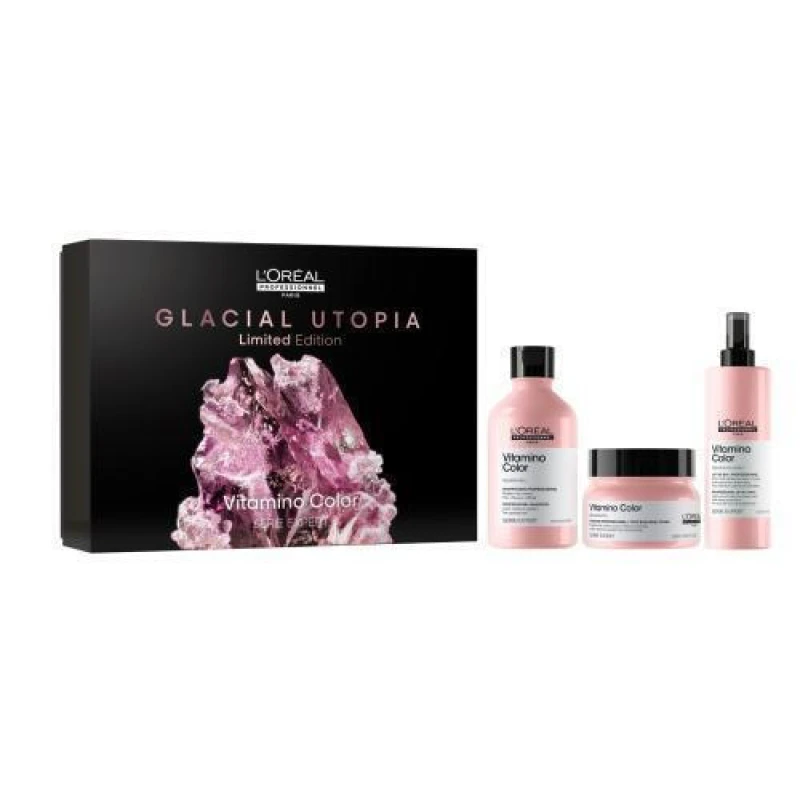 L’Oréal Professionnel Serie Expert - Glacial Utopia Vitamino Color Trio Set XMAS 2024 (Shampoo 300ml, Mask 250ml & 10-In-1 Milk 190ml)