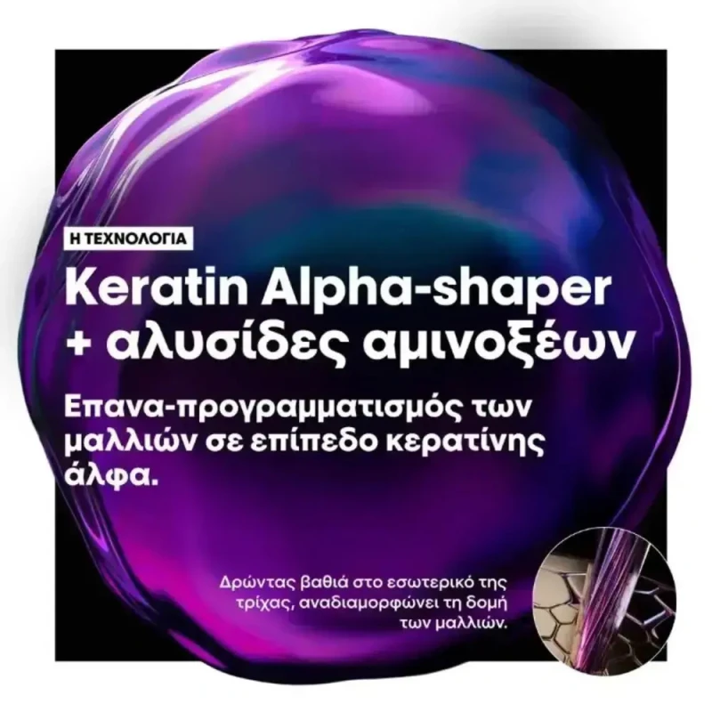 L'Oréal Professionnel Keratin Alpha Sleek Refill Σαμπουάν Αναδόμησης/Θρέψης & Όγκου για Φριζαρισμένα Μαλλιά 1000ml