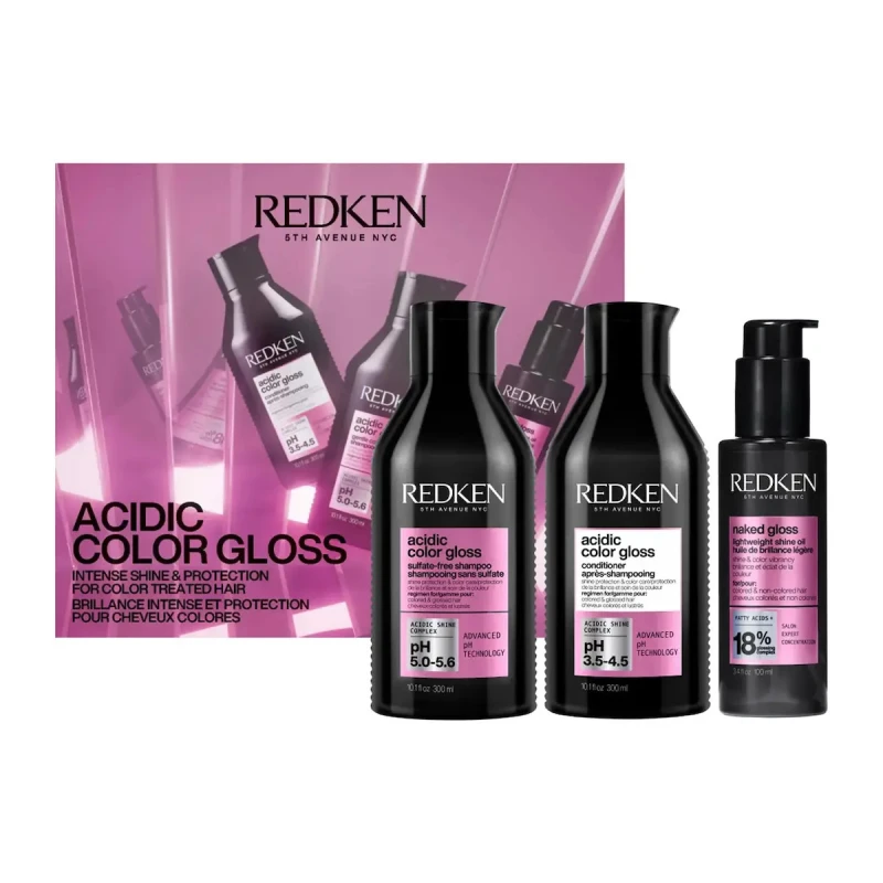 Redken   Acidic Color Gloss Σετ Θεραπείας Μαλλιών για Βαμμένα Μαλλιά με Σαμπουάν, Conditioner & Λάδι 3τμχ