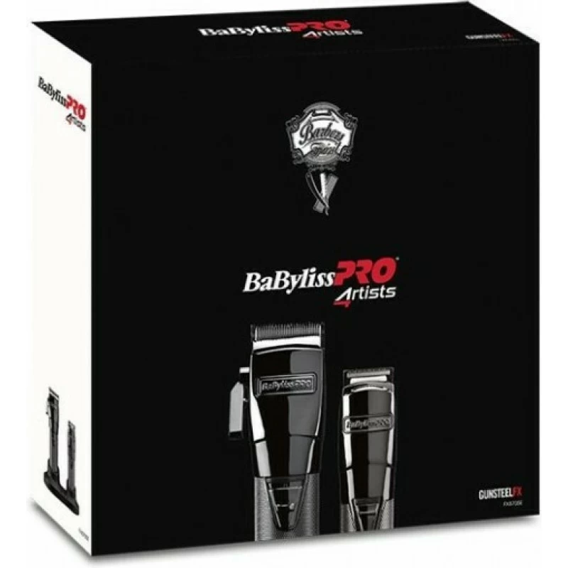 BABYLISS PRO 4ARTISTS GUNSTEELFX HAIR CLIPPER & TRIMMER SET FX8705E