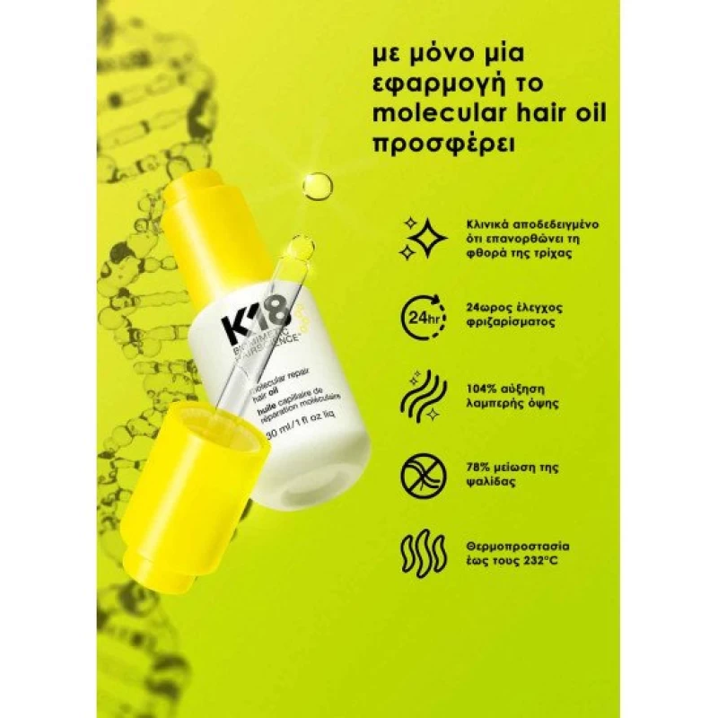 K18 Molecular Λάδι Μαλλιών για Επανόρθωση 30ml K18 Molecular Λάδι Μαλλιών για Επανόρθωση 30ml