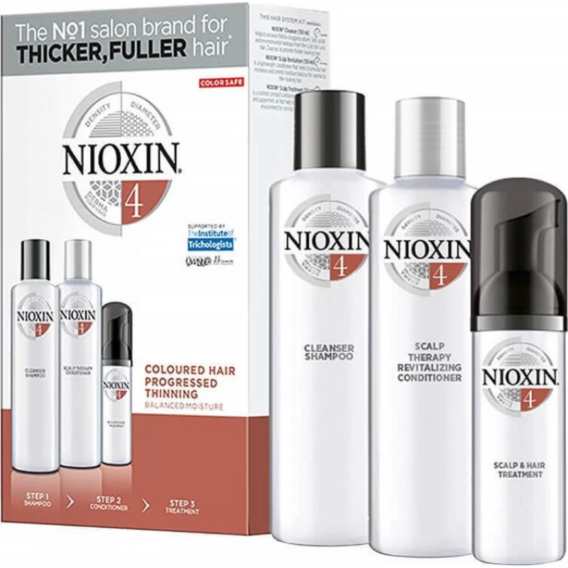 NIOXIN TRIAL KIT 4 (ΣΑΜΠΟΥΑΝ 150ML+ΚΡΕΜΑ 150ML+ΘΕΡΑΠΕΙΑ ΚΕΦΑΛΗΣ-ΜΑΛΛΙΩΝ 40ML)