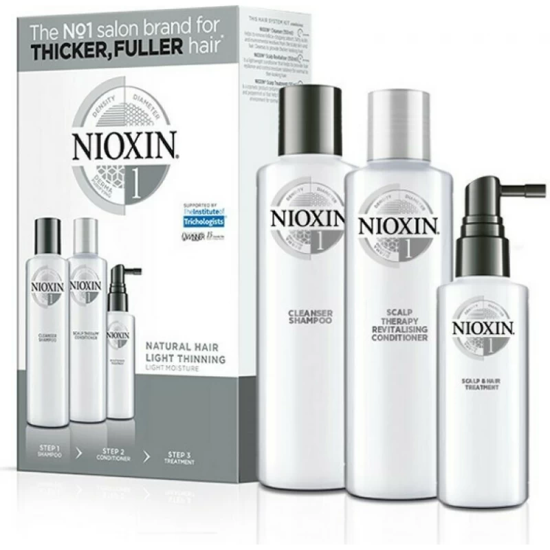Nioxin KIT XXL Σύστημα 1 (Σαμπουάν 300ml, Conditioner 300ml, Θεραπεία 100ml)