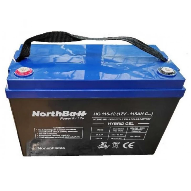 Northbatt Μπαταρία Φωτοβολταϊκών GEL Κλειστού Τύπου 12V 115Ah (HG115-12)