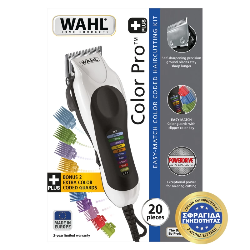 Wahl Color Pro Plus Επαγγελματική Κουρευτική Μηχανή Ρεύματος White/Black 20104-0460