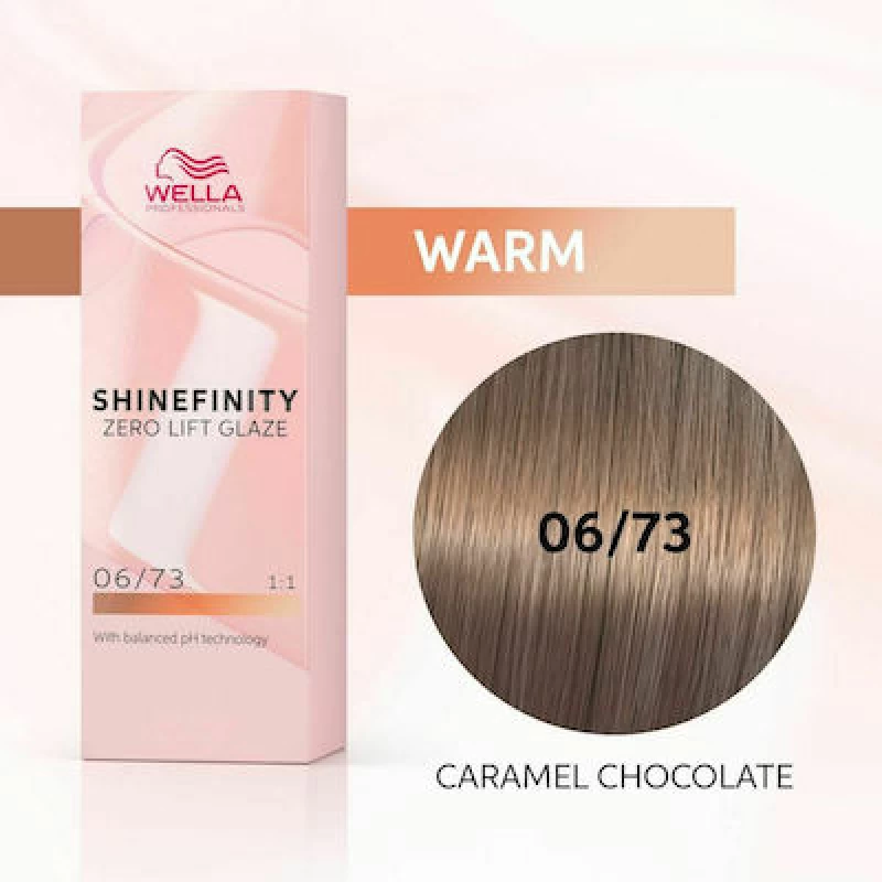 Wella Professionals Shinefinity Zero Lift Glaze 06/73 Caramel Cholocate 60ml Wella Professionals Shinefinity Zero Lift Glaze 06/73 Caramel Cholocate 60ml