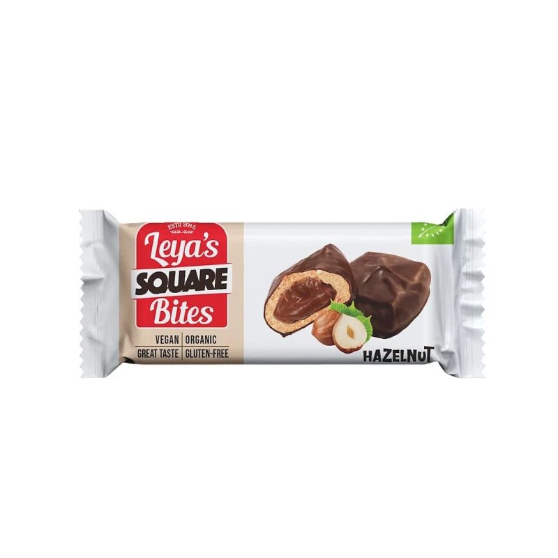 Nomadi Leya’s Square Bites – Βιολογικές Μπουκιές με Φουντούκι 38g
