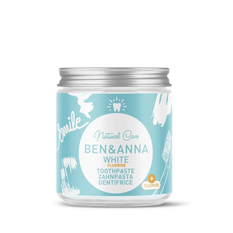 Ben & Anna | Οδοντόκρεμα σε βάζο White με Φθόριο, 100ml