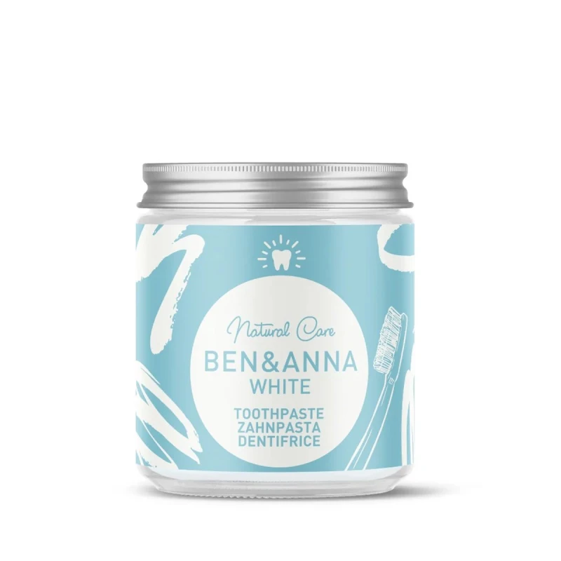 Ben & Anna | Οδοντόκρεμα σε βάζο, White χωρίς Φθόριο, 100ml