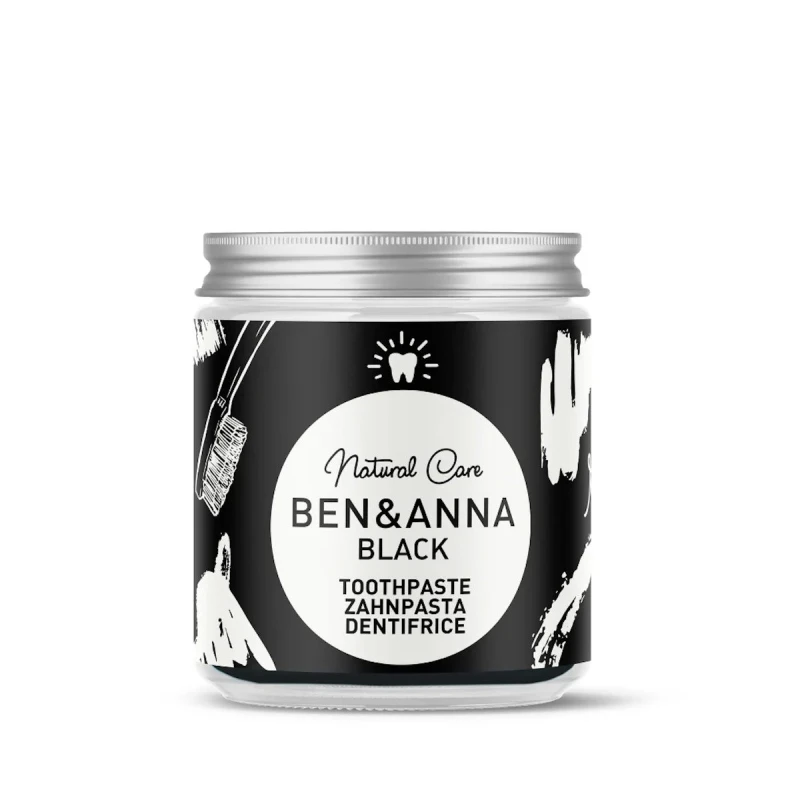 Ben & Anna | Οδοντόκρεμα σε βάζο, Black χωρίς Φθόριο, 100ml
