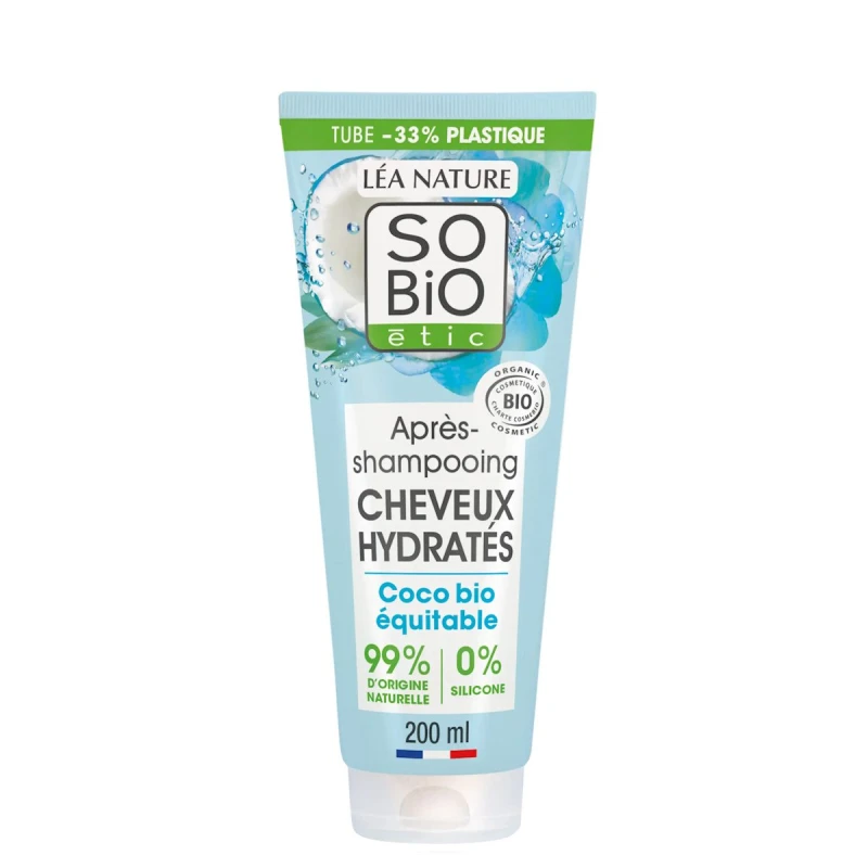 SO'BIO ÉTIC | Conditioner Ενυδάτωσης - Με βιολογική καρύδα & υαλουρονικό οξύ (Sulfate free) 200ml