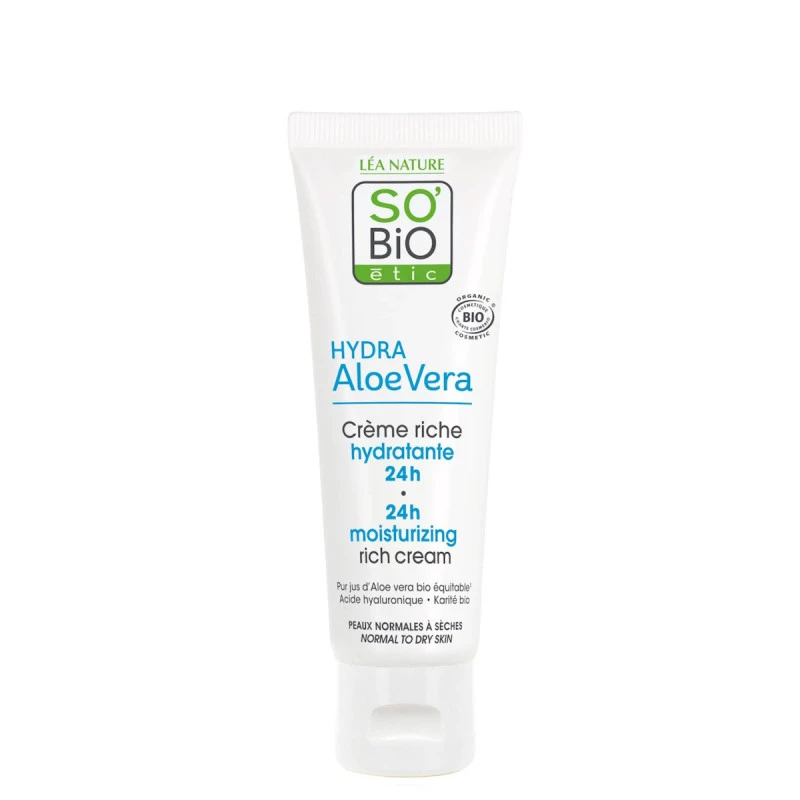 SO'BIO ÉTIC | 24ωρη Ενυδατική Κρέμα Ημέρας (Πλούσιας Υφής) - Με βιολογική αλόη 50ml