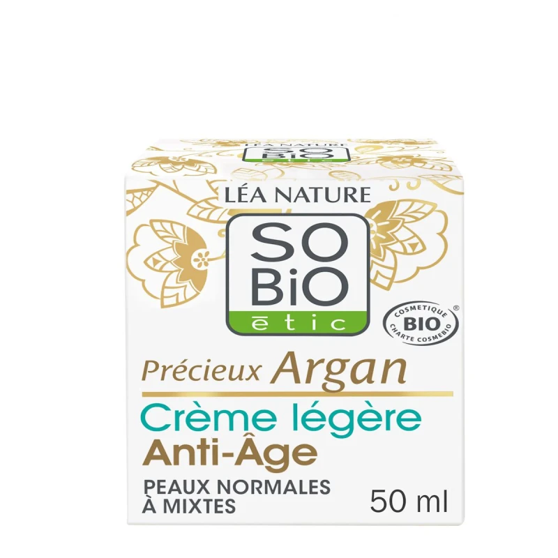 SO'BIO ÉTIC | Κρέμα Ημέρας Προσώπου Αντιγήρανσης (Ελαφριάς Υφής) - Με βιολογικό αργανέλαιο & υαλουρονικό οξύ 50ml