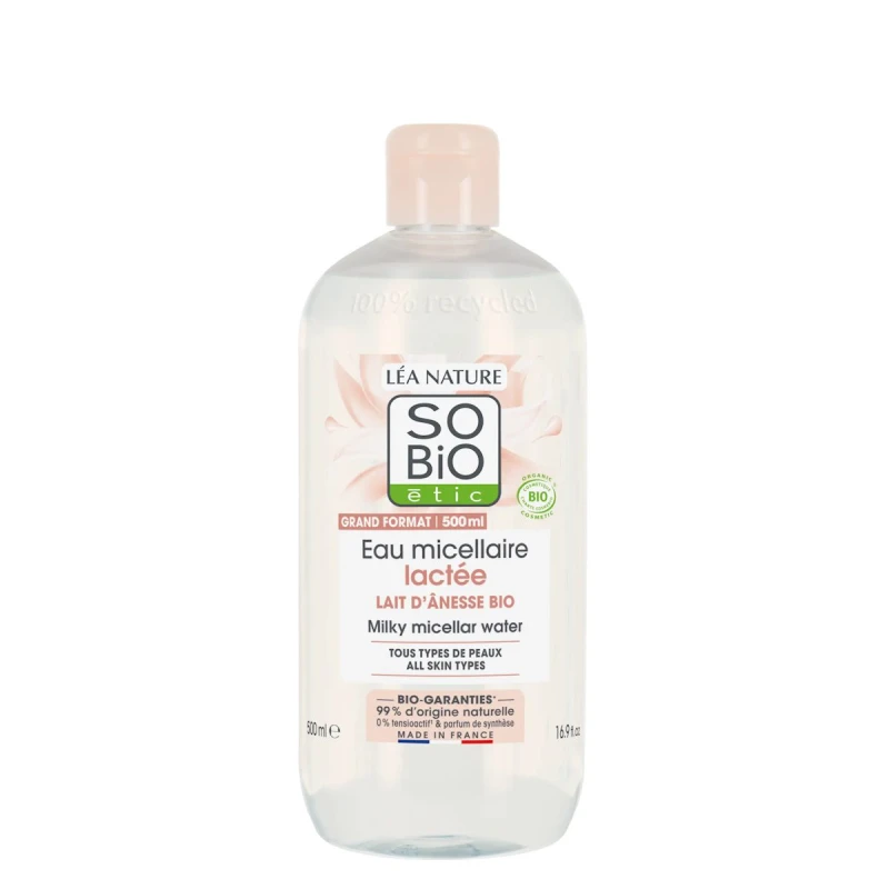 SO'BIO ÉTIC | Γαλακτώδες Νερό Micellar - Με βιολογικό γάλα γαϊδούρας 500ml