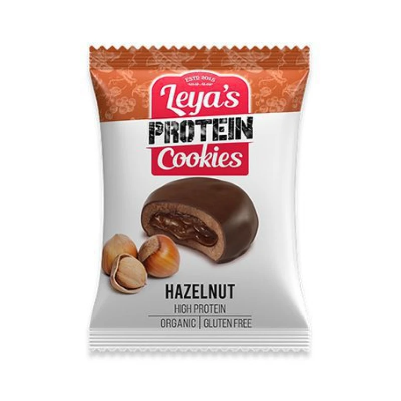 Leya’s Protein Cookies Hazelnut – Βιολογικό Μπισκότο Πρωτεΐνης Φουντούκι 40g