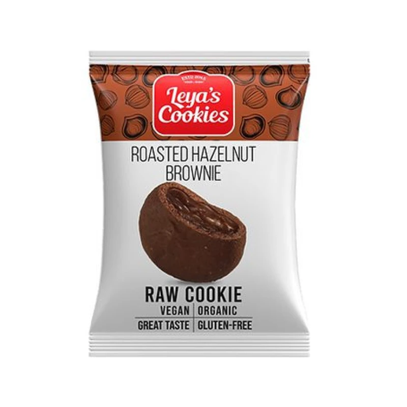 Leya’s Raw Cookies Roasted Hazelnut Brownie – Βιολογικά Raw Cookies με Ψημένο Φουντούκι & Brownie Γεύση 25g