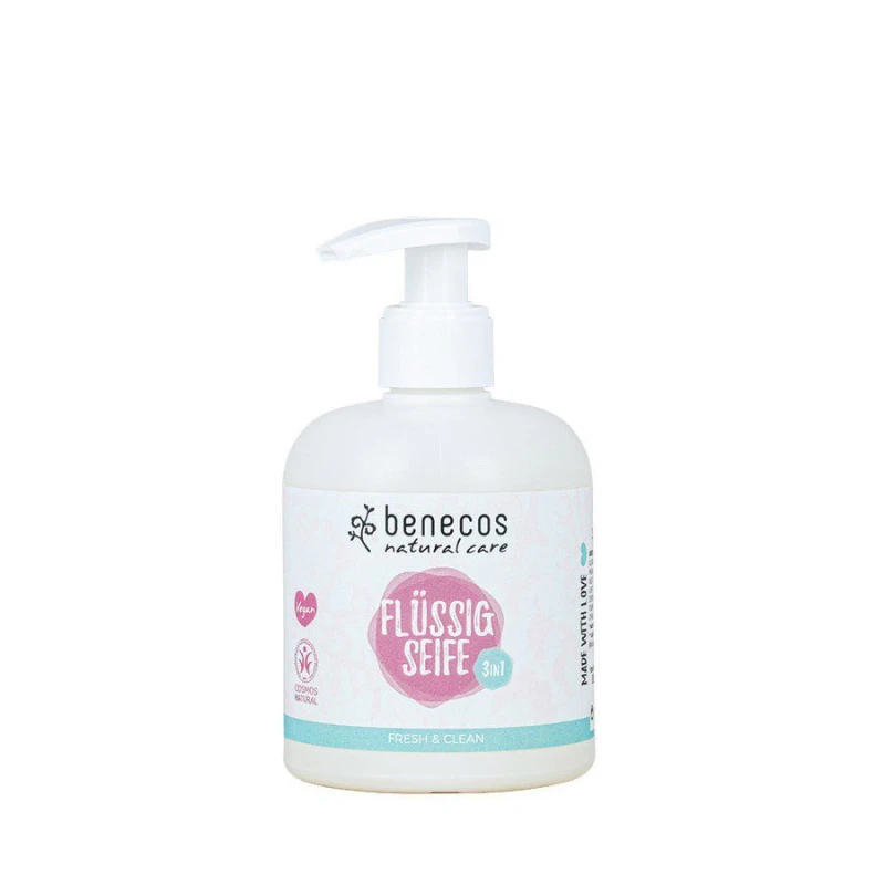 BENECOS | Φυσικό Υγρό Σαπούνι 3σε1 FRESH & CLEAN με Αλόη & Μελισσόχορτο - 300ml