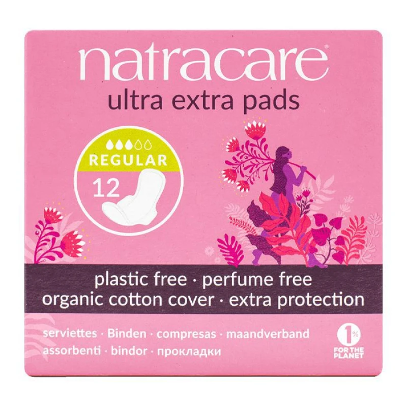 Natracare – Σερβιέτες Ultra με Φτερά για Κανονική Ροή (12τεμ.)