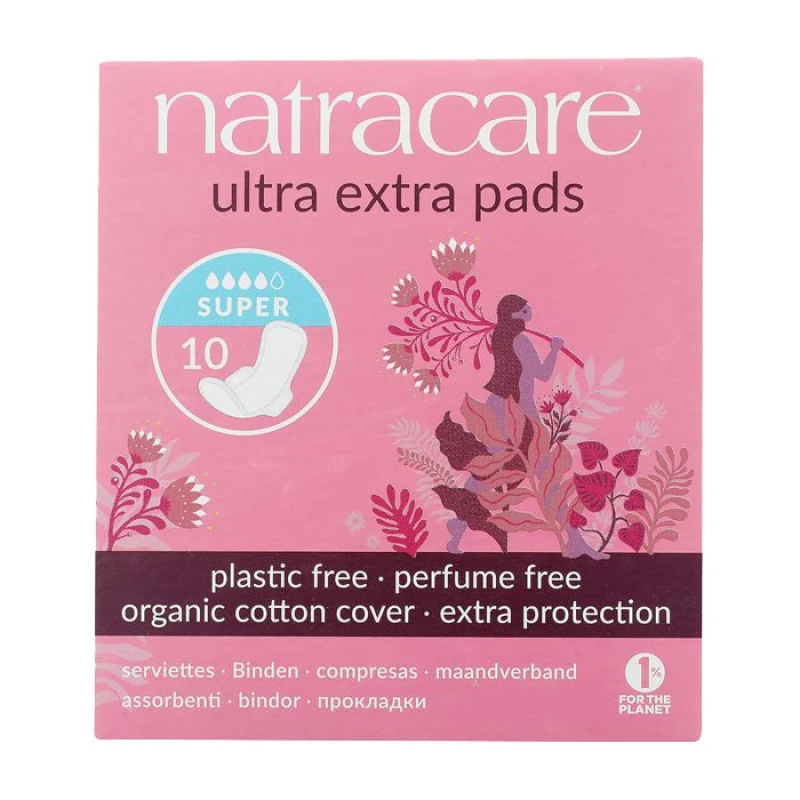 Natracare – Σερβιέτες Ultra με Φτερά για Μεγάλη Ροή (10 τεμ.)