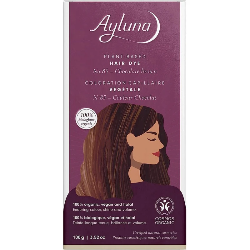 Ayluna – 100% Βιολογική Βαφή Μαλλιών Chocolate Brown Nr.85